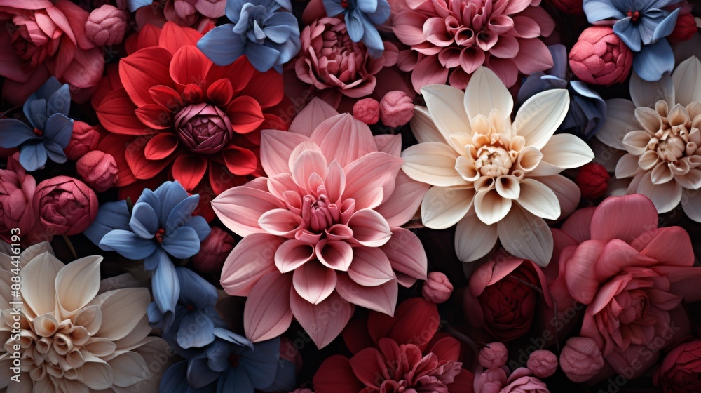 A Bouquet of Delicate Blooms in Pastel Hues