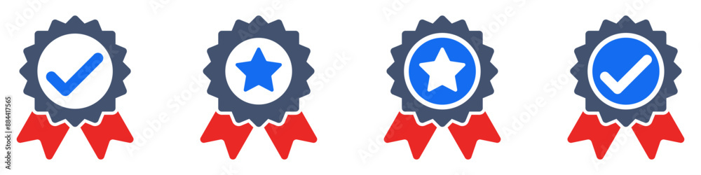 Award icon. Set of award ribbons representing achievement and success. Vector illustration Award icon. Set of award ribbons representing achievement and success. Vector illustration