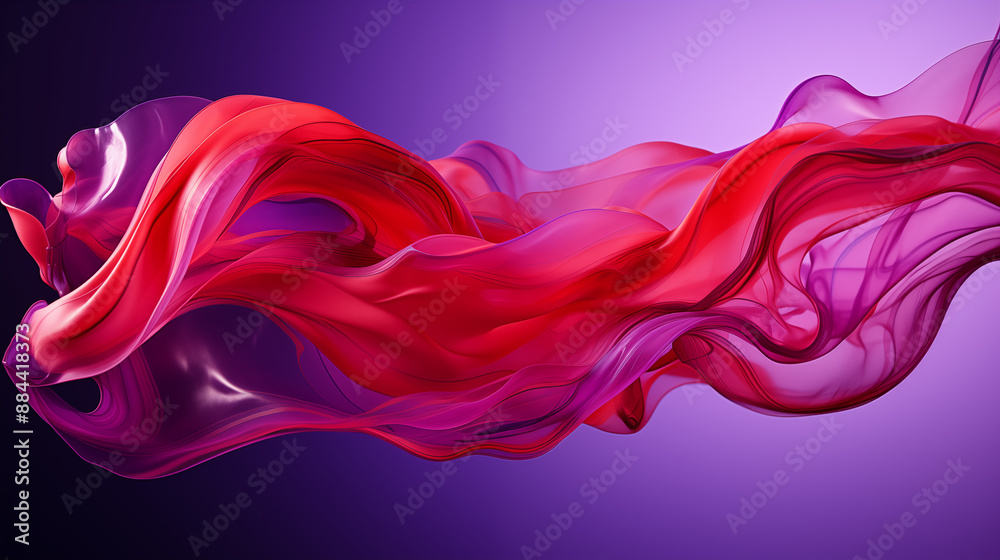 Red Fluid Paint Drained on Purple Background, Abstract Image, Texture, Pattern Background, Wallpaper, Cover and Screen of Smartphone, Cell Phone, Computer, Laptop, 9:16 and 16:9 Format
