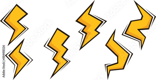 simple thunder set illustration