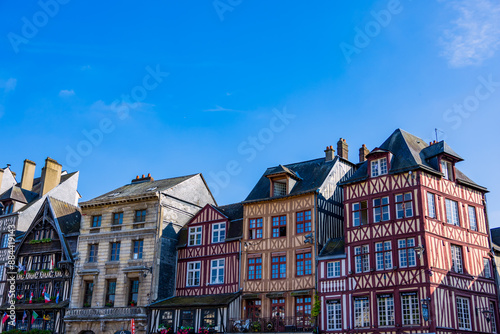 Maisons à colombages dans les rues de Rouen