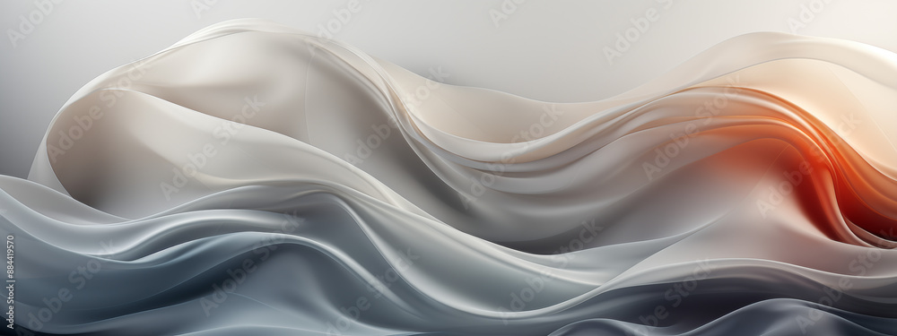 Fototapeta premium Monochrome Fluid Waves with Soft Light Accents