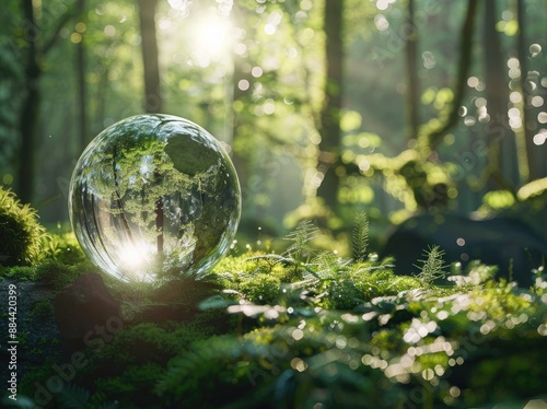 Crystal Ball Reflecting a Sunlit Forest © Horsi