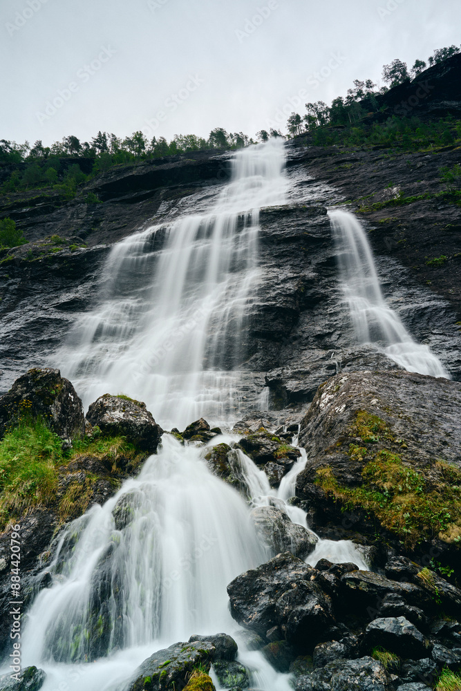 Aasafossen Waterfall by Skjolden in Luster, Western Norway. Aasafossen Waterfall by Skjolden in Luster, Western Norway.