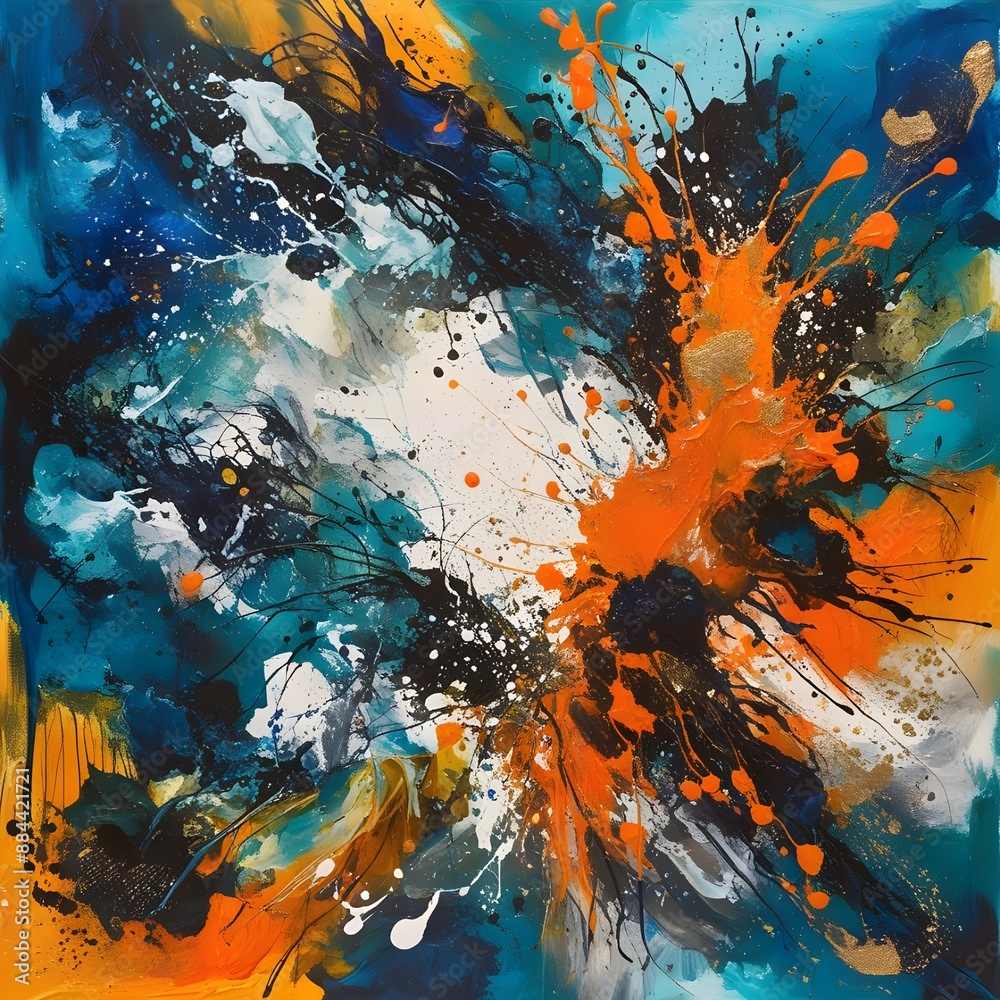 weathered abstract art background with paint splashes and blots Gerenative AI weathered abstract art background with paint splashes and blots Gerenative AI