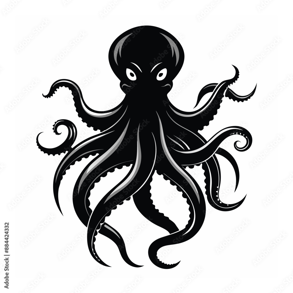 Octopus Silhouette Vector Illustration Octopus Silhouette Vector Illustration