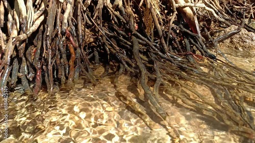 water flow in the river with small waves created, water background