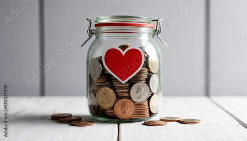 Jar of Coins for a Good Cause, Charitable Savings