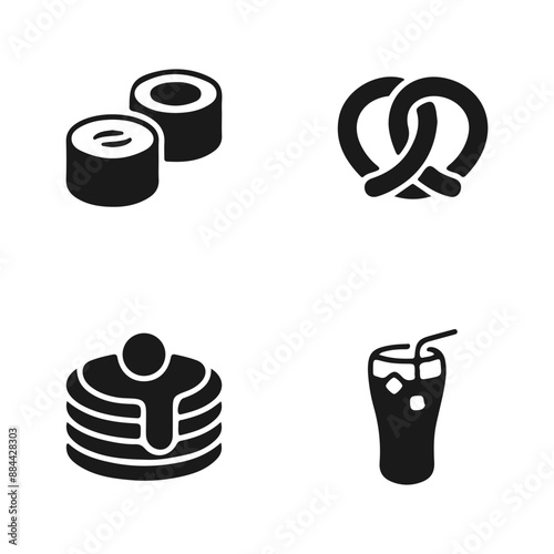 set of icons of food