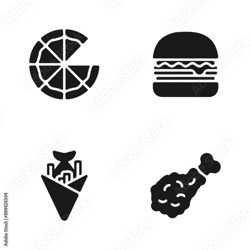 set of icons of food