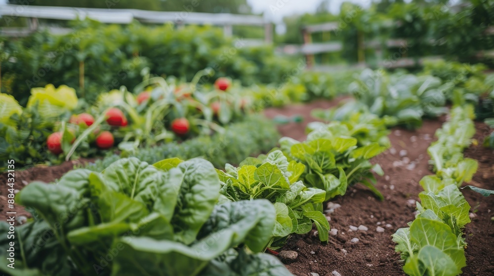 Rows of Green Leafy Vegetables Growing in a Garden Rows of Green Leafy Vegetables Growing in a Garden