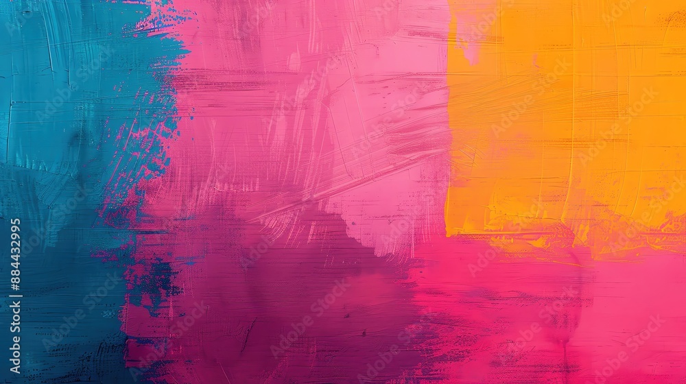 Fototapeta premium Colorful grainy background with layered textures and brush strokes, grainy poster background, artistic and vibrant