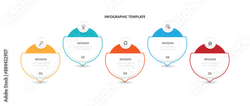 Design template vector infographic with icons and 5 step or option 