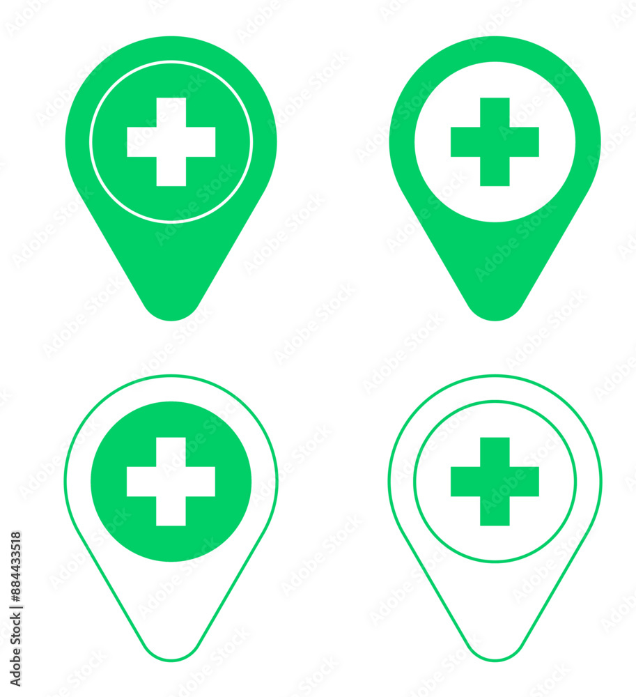pharmacy map pin green cross location pointer icon drug store sign pharma pinpoint vector pharmacy map pin green cross location pointer icon drug store sign pharma pinpoint vector