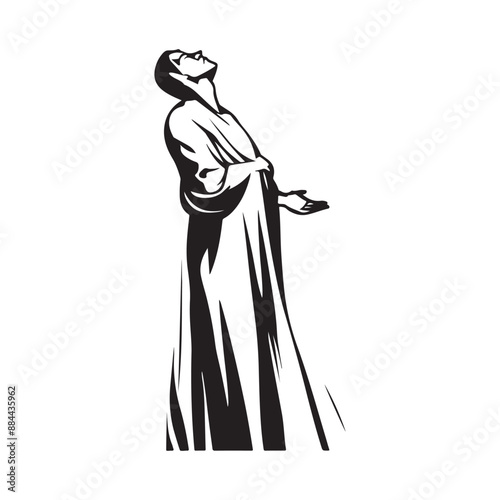 Catholic priest concept illustration isolated on white background