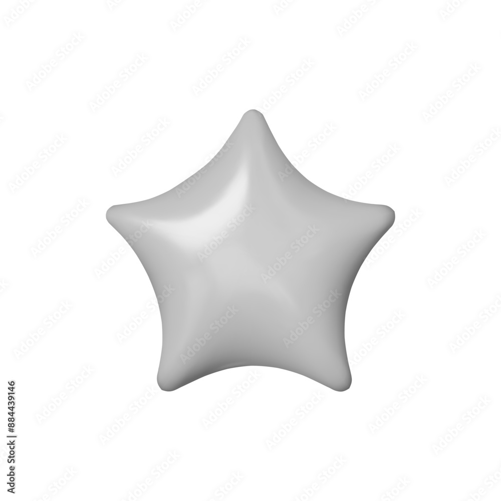 3D icon gray star. Realistic design cartoon style. Vector illustration 3D icon gray star. Realistic design cartoon style. Vector illustration
