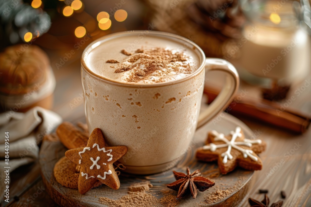 Cozy Gingerbread Latte With Holiday Cookies Cozy Gingerbread Latte With Holiday Cookies
