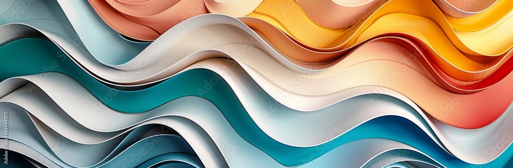 Abstract Waves of Color - Artistic 3D Design. Abstract Waves of Color - Artistic 3D Design.
