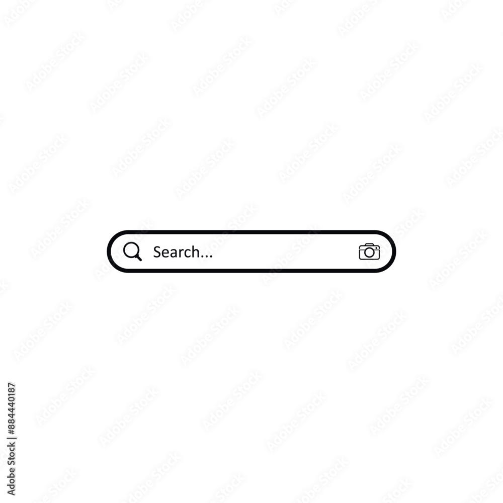 Search Bar Icons with Magnifying Glass and Camera Search Bar Icons with Magnifying Glass and Camera