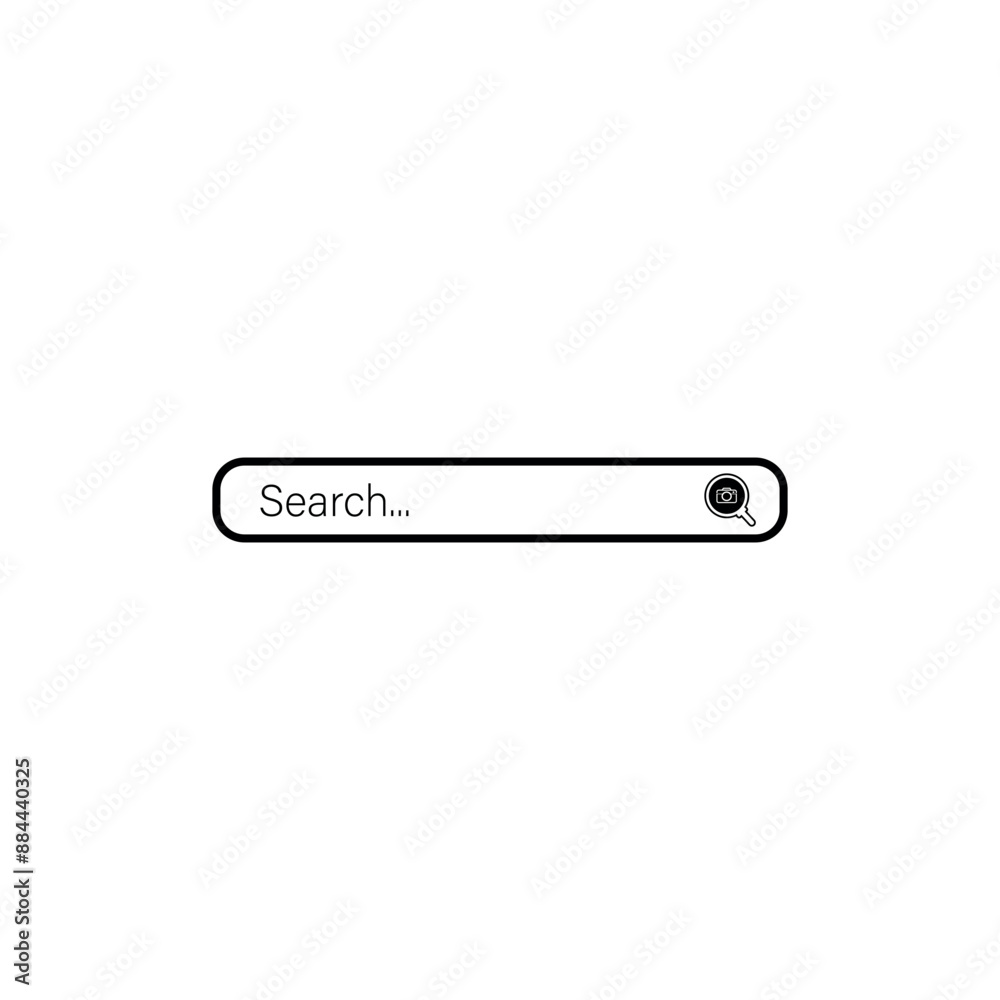 Search Bar Icons with Magnifying Glass and Camera Search Bar Icons with Magnifying Glass and Camera