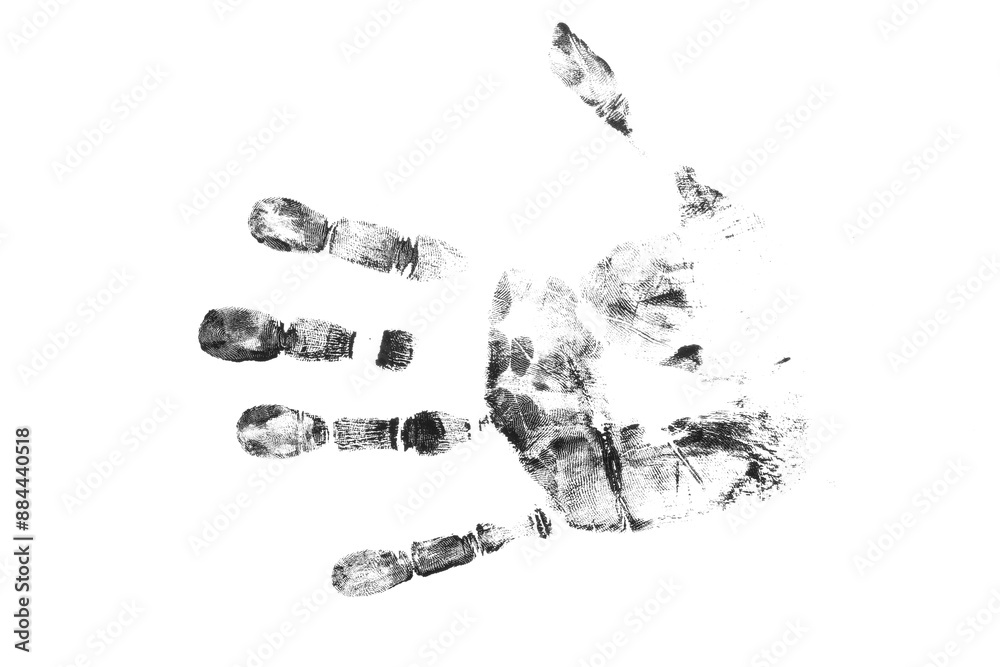 Black Hand fingerprint crime brush effect isolated on background Black Hand fingerprint crime brush effect isolated on background