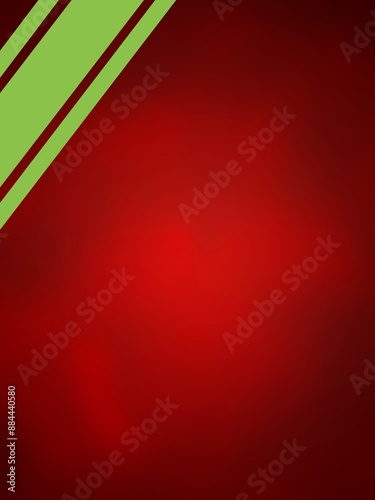 Red plain vignette background with green color ribbon in corner