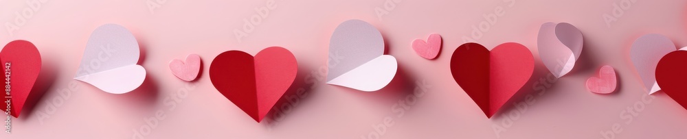 A red background with a bunch of hearts scattered around it. Free copy space for text. A red background with a bunch of hearts scattered around it. Free copy space for text.