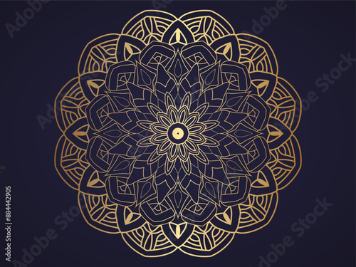 Elegant Geometric Luxury Mandala Pattern Design Template photo