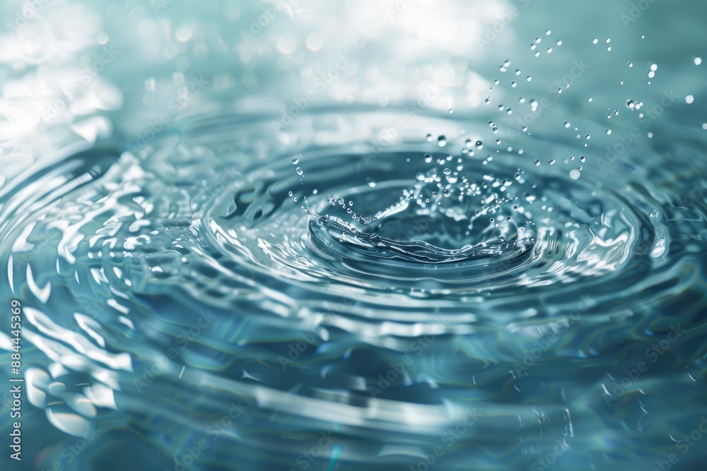Water Drop Splash with Ripples and Splashes Water Drop Splash with Ripples and Splashes