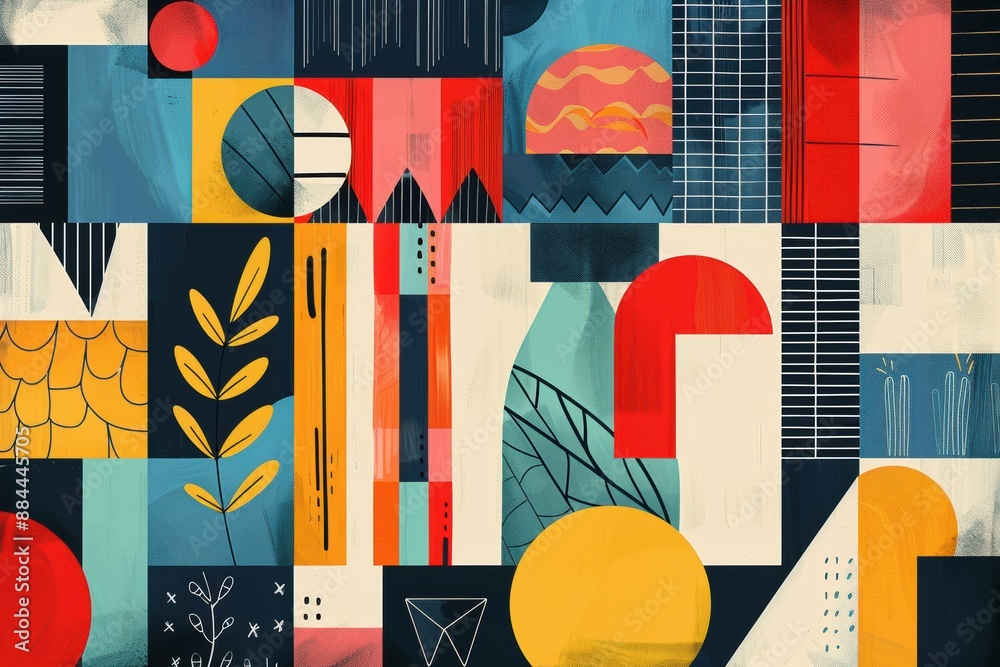 Geometric Harmony in Vibrant Hues