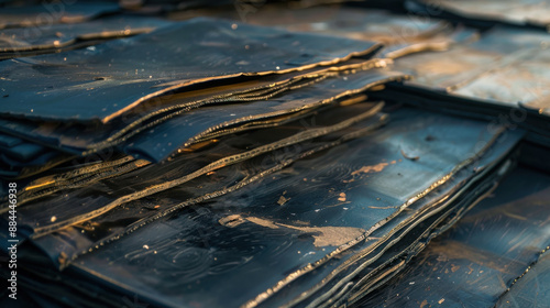 Wallpaper Mural Stacks of rubber sheets laid out in the sun, each with unique markings and textures Torontodigital.ca