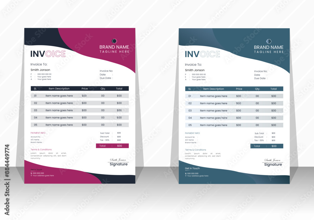 Simple and Corporate Invoice Template Design Simple and Corporate Invoice Template Design