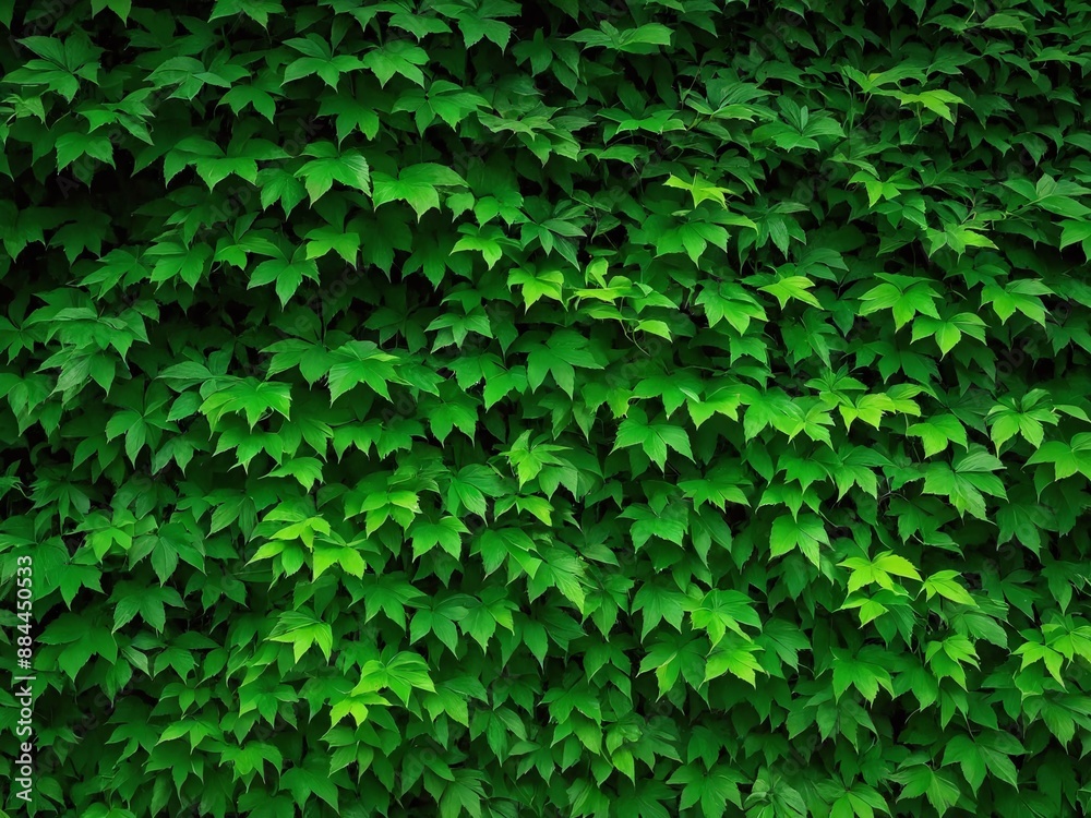 Lush green ivy covering a wall in summer Lush green ivy covering a wall in summer