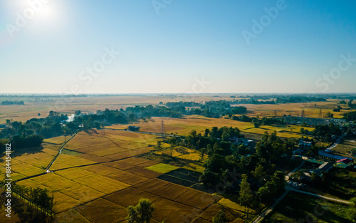 aerial view of Paddy farmland in Koshi provience, Nepal. photo
