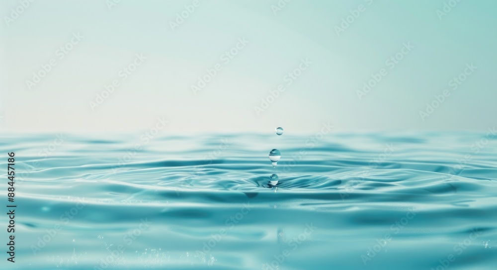Water Drop Splashing in Blue Water Water Drop Splashing in Blue Water
