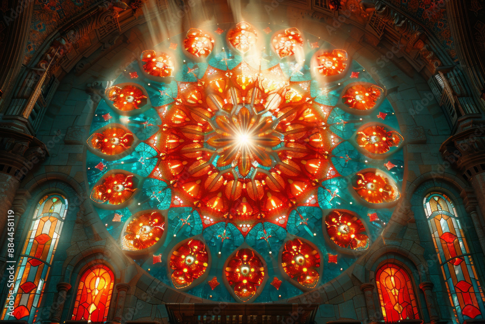 Obraz premium Mandala pattern Symmetrical, detailed,generative ai