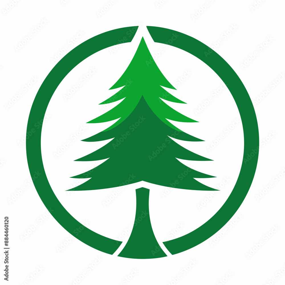 Cedar tree vector logo illustration Cedar tree vector logo illustration