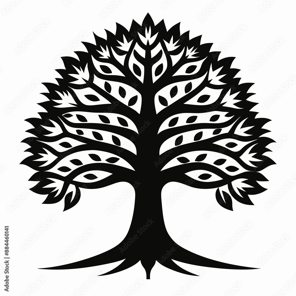 Obraz premium Cedar tree vector logo illustration