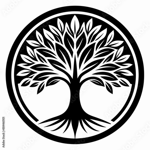 Cedar tree vector logo illustration