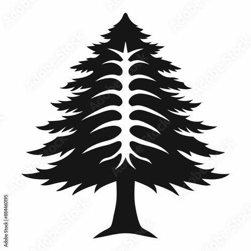 Cedar tree vector logo illustration