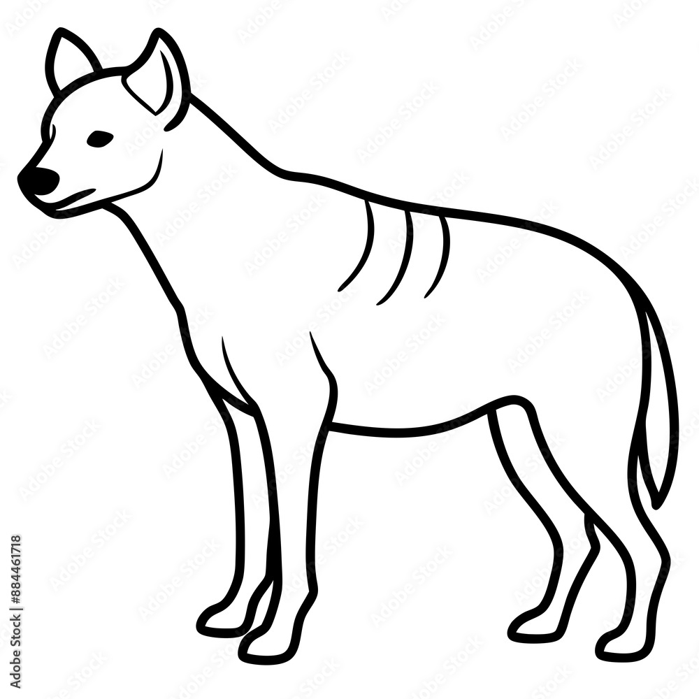 Fototapeta premium hyena line art vector