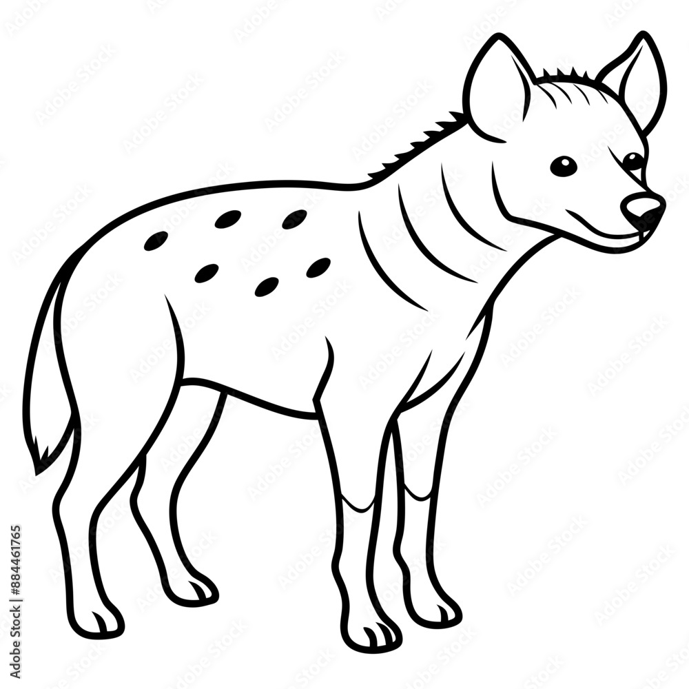 Obraz premium hyena line art vector