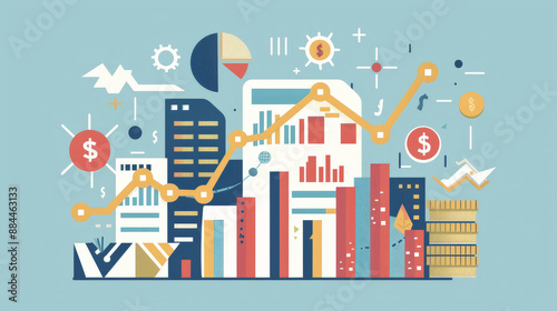 financial development in business showcasing increasing chart