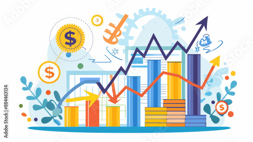financial development in business showcasing increasing chart