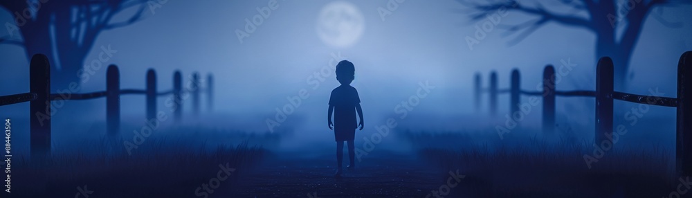 A spectral child in a Halloween disguise, wandering through a foggy, moonlit graveyard, Festive, Dark Palette, 3D A spectral child in a Halloween disguise, wandering through a foggy, moonlit graveyard, Festive, Dark Palette, 3D