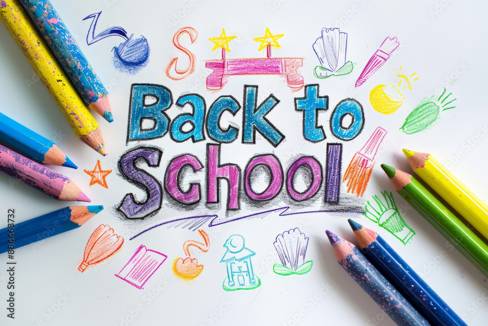 A charming chalk drawing by a child with A charming chalk drawing by a child with