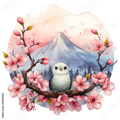 Watercolor Landscape, clipart Illustration, Generative Ai