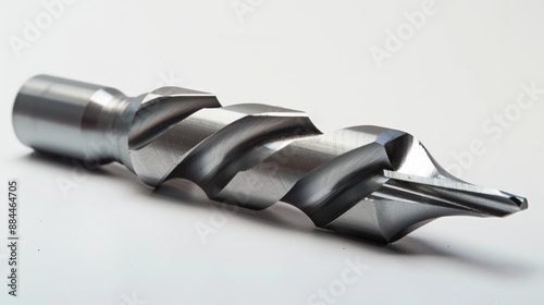 Brand new high speed steel countersink drill bits with sharp points five flute design staggered cutting teeth minimal chatter white background hex shank for woodworking
