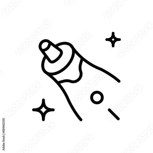 Electric facial cleanser. Facial cleansing Home Beauty Device outline icon. Blackhead remover icon. Pore retexturizing. Treating blackheads and whiteheads. Isolated vector simple symbol