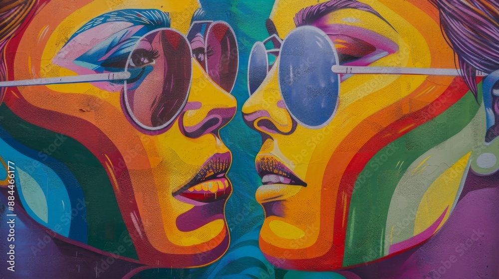 Obraz premium Street art and murals celebrating LGBTQ pride 
